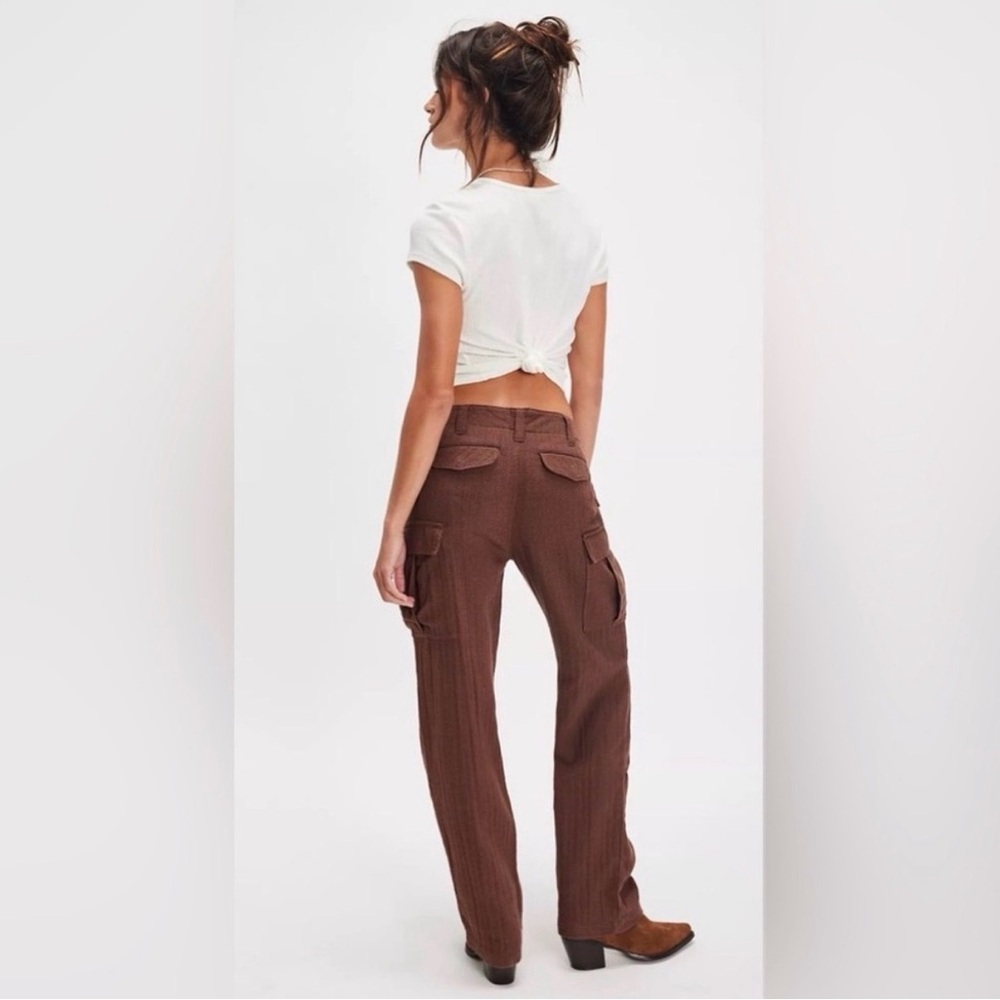 Free People We the Free Last Catch Check Pants. NWT. Brown combo. - Picture 3 of 6